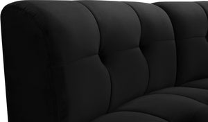 Limitless Velvet / Engineered Wood / Foam Contemporary Black Velvet 6pc. Modular Sectional - 161" W x 63" D x 31" H