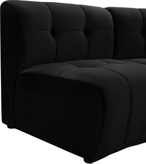 Limitless Velvet / Engineered Wood / Foam Contemporary Black Velvet 7pc. Modular Sectional - 170" W x 76" D x 31" H