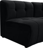 Limitless Velvet / Engineered Wood / Foam Contemporary Black Velvet 7pc. Modular Sectional - 170" W x 76" D x 31" H