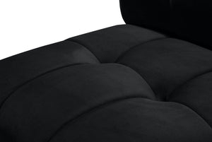 Limitless Velvet / Engineered Wood / Foam Contemporary Black Velvet 7pc. Modular Sectional - 170" W x 76" D x 31" H