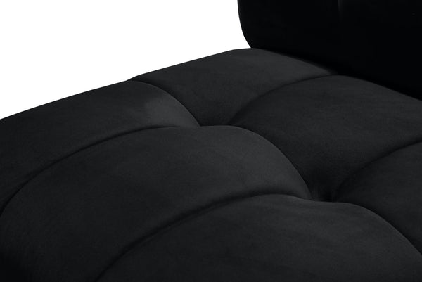 Limitless Velvet / Engineered Wood / Foam Contemporary Black Velvet 7pc. Modular Sectional - 170" W x 76" D x 31" H