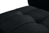 Limitless Velvet / Engineered Wood / Foam Contemporary Black Velvet 7pc. Modular Sectional - 170" W x 76" D x 31" H