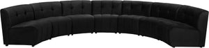 Limitless Velvet / Engineered Wood / Foam Contemporary Black Velvet 7pc. Modular Sectional - 170" W x 76" D x 31" H