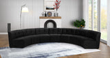 Limitless Velvet / Engineered Wood / Foam Contemporary Black Velvet 7pc. Modular Sectional - 170" W x 76" D x 31" H