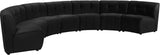 Limitless Velvet / Engineered Wood / Foam Contemporary Black Velvet 7pc. Modular Sectional - 170" W x 76" D x 31" H