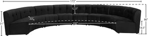 Limitless Velvet / Engineered Wood / Foam Contemporary Black Velvet 8pc. Modular Sectional - 173" W x 86" D x 31" H