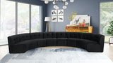 Limitless Velvet / Engineered Wood / Foam Contemporary Black Velvet 8pc. Modular Sectional - 173" W x 86" D x 31" H