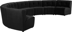 Limitless Velvet / Engineered Wood / Foam Contemporary Black Velvet 8pc. Modular Sectional - 173" W x 86" D x 31" H
