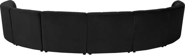 Limitless Velvet / Engineered Wood / Foam Contemporary Black Velvet 8pc. Modular Sectional - 173" W x 86" D x 31" H