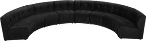 Limitless Velvet / Engineered Wood / Foam Contemporary Black Velvet 8pc. Modular Sectional - 173" W x 86" D x 31" H