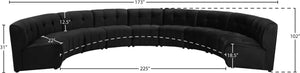 Limitless Velvet / Engineered Wood / Foam Contemporary Black Velvet 9pc. Modular Sectional - 173" W x 102" D x 31" H