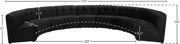 Limitless Velvet / Engineered Wood / Foam Contemporary Black Velvet 9pc. Modular Sectional - 173" W x 102" D x 31" H