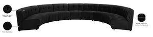 Limitless Velvet / Engineered Wood / Foam Contemporary Black Velvet 9pc. Modular Sectional - 173" W x 102" D x 31" H