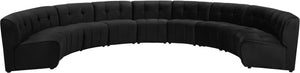 Limitless Velvet / Engineered Wood / Foam Contemporary Black Velvet 9pc. Modular Sectional - 173" W x 102" D x 31" H