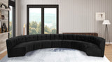 Limitless Velvet / Engineered Wood / Foam Contemporary Black Velvet 9pc. Modular Sectional - 173" W x 102" D x 31" H