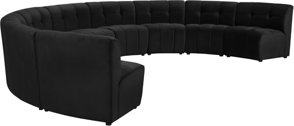 Limitless Velvet / Engineered Wood / Foam Contemporary Black Velvet 9pc. Modular Sectional - 173" W x 102" D x 31" H