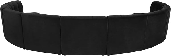Limitless Velvet / Engineered Wood / Foam Contemporary Black Velvet 9pc. Modular Sectional - 173" W x 102" D x 31" H