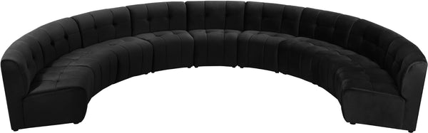 Limitless Velvet / Engineered Wood / Foam Contemporary Black Velvet 9pc. Modular Sectional - 173" W x 102" D x 31" H