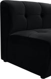 Limitless Velvet / Engineered Wood / Foam Contemporary Black Velvet Modular Chair - 33" W x 31" D x 31" H