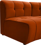 Limitless Velvet / Engineered Wood / Foam Contemporary Cognac Velvet 10pc. Modular Sectional - 173" W x 118" D x 31" H