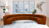 Limitless Velvet / Engineered Wood / Foam Contemporary Cognac Velvet 10pc. Modular Sectional - 173" W x 118" D x 31" H