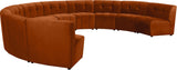 Limitless Velvet / Engineered Wood / Foam Contemporary Cognac Velvet 10pc. Modular Sectional - 173" W x 118" D x 31" H