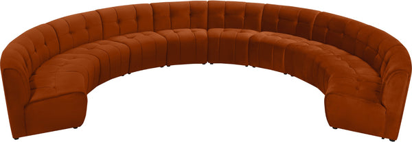 Limitless Velvet / Engineered Wood / Foam Contemporary Cognac Velvet 10pc. Modular Sectional - 173" W x 118" D x 31" H