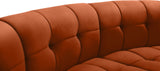 Limitless Velvet / Engineered Wood / Foam Contemporary Cognac Velvet 10pc. Modular Sectional - 173" W x 118" D x 31" H