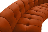 Limitless Velvet / Engineered Wood / Foam Contemporary Cognac Velvet 10pc. Modular Sectional - 173" W x 118" D x 31" H