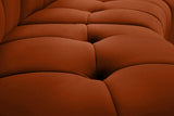 Limitless Velvet / Engineered Wood / Foam Contemporary Cognac Velvet 10pc. Modular Sectional - 173" W x 118" D x 31" H