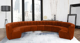 Limitless Velvet / Engineered Wood / Foam Contemporary Cognac Velvet 11pc. Modular Sectional - 173" W x 135" D x 31" H