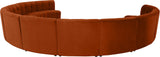 Limitless Velvet / Engineered Wood / Foam Contemporary Cognac Velvet 11pc. Modular Sectional - 173" W x 135" D x 31" H