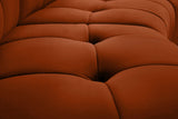 Limitless Velvet / Engineered Wood / Foam Contemporary Cognac Velvet 11pc. Modular Sectional - 173" W x 135" D x 31" H