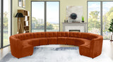 Limitless Velvet / Engineered Wood / Foam Contemporary Cognac Velvet 12pc. Modular Sectional - 173" W x 146" D x 31" H