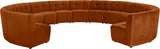 Limitless Velvet / Engineered Wood / Foam Contemporary Cognac Velvet 13pc. Modular Sectional - 173" W x 159" D x 31" H