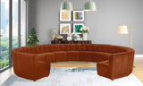 Limitless Velvet / Engineered Wood / Foam Contemporary Cognac Velvet 13pc. Modular Sectional - 173" W x 159" D x 31" H