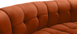 Limitless Velvet / Engineered Wood / Foam Contemporary Cognac Velvet 13pc. Modular Sectional - 173" W x 159" D x 31" H