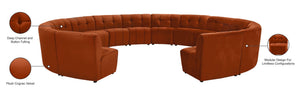 Limitless Velvet / Engineered Wood / Foam Contemporary Cognac Velvet 14pc. Modular Sectional - 173" W x 167" D x 31" H