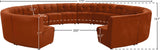 Limitless Velvet / Engineered Wood / Foam Contemporary Cognac Velvet 14pc. Modular Sectional - 173" W x 167" D x 31" H