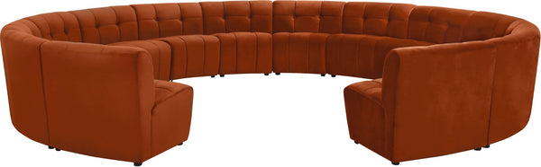 Limitless Velvet / Engineered Wood / Foam Contemporary Cognac Velvet 14pc. Modular Sectional - 173" W x 167" D x 31" H