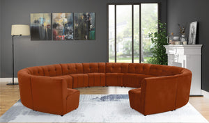 Limitless Velvet / Engineered Wood / Foam Contemporary Cognac Velvet 14pc. Modular Sectional - 173" W x 167" D x 31" H