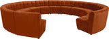 Limitless Velvet / Engineered Wood / Foam Contemporary Cognac Velvet 14pc. Modular Sectional - 173" W x 167" D x 31" H