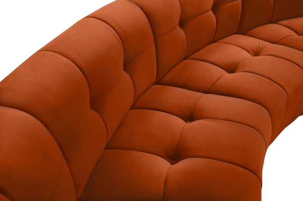 Limitless Velvet / Engineered Wood / Foam Contemporary Cognac Velvet 14pc. Modular Sectional - 173" W x 167" D x 31" H