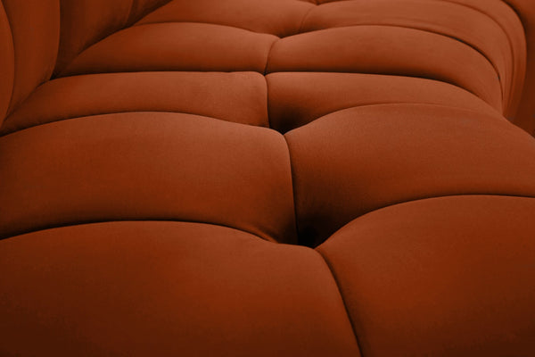 Limitless Velvet / Engineered Wood / Foam Contemporary Cognac Velvet 14pc. Modular Sectional - 173" W x 167" D x 31" H