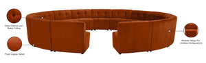 Limitless Velvet / Engineered Wood / Foam Contemporary Cognac Velvet 15pc. Modular Sectional - 173" W x 173" D x 31" H
