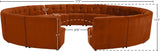 Limitless Velvet / Engineered Wood / Foam Contemporary Cognac Velvet 15pc. Modular Sectional - 173" W x 173" D x 31" H