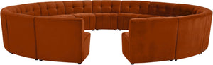 Limitless Velvet / Engineered Wood / Foam Contemporary Cognac Velvet 15pc. Modular Sectional - 173" W x 173" D x 31" H