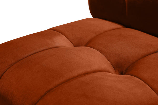 Limitless Velvet / Engineered Wood / Foam Contemporary Cognac Velvet 15pc. Modular Sectional - 173" W x 173" D x 31" H