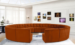 Limitless Velvet / Engineered Wood / Foam Contemporary Cognac Velvet 15pc. Modular Sectional - 173" W x 173" D x 31" H