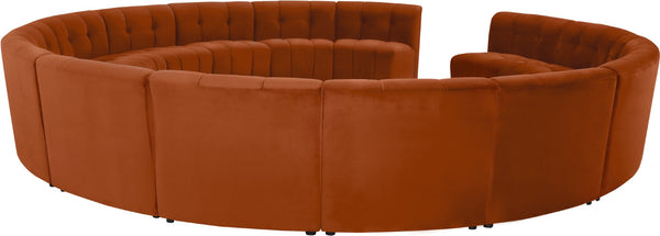 Limitless Velvet / Engineered Wood / Foam Contemporary Cognac Velvet 15pc. Modular Sectional - 173" W x 173" D x 31" H